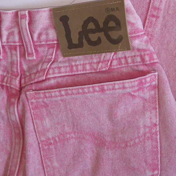 Vintage Lee Pink Acid Washed Tapered Waist Jeans - Picture 5 of 8